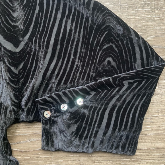 Nanushka Black Velvet Shirt Size Small - Picture 4 of 5